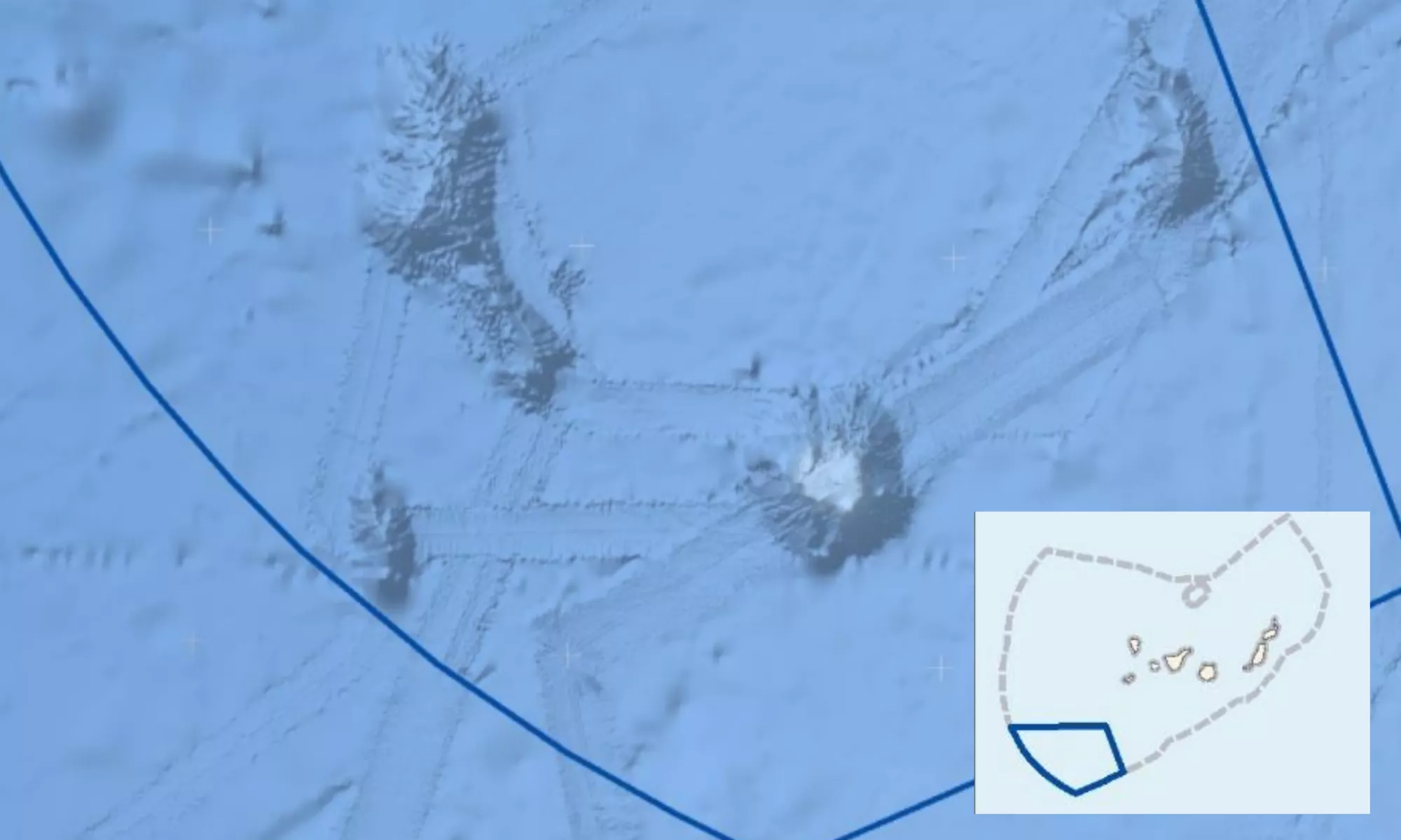 Demarcación de los montes submarinos al suroeste de Canarias. / MITECO