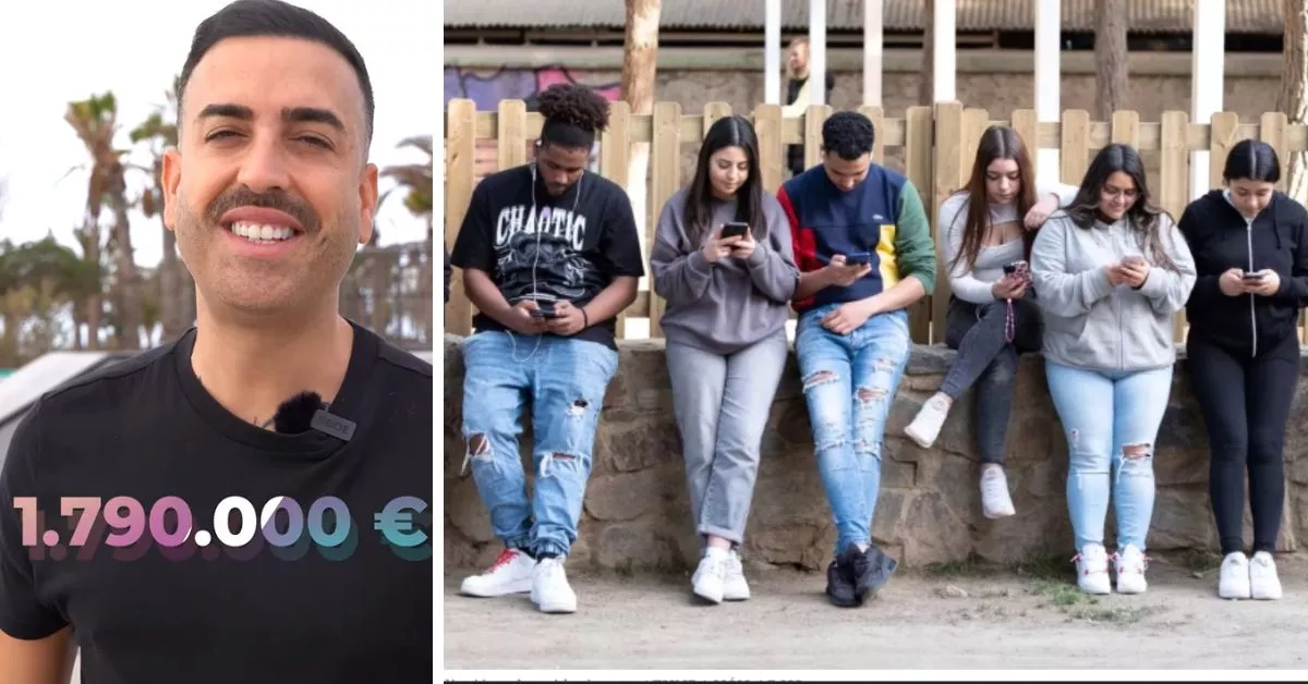 El director general de Juventud Canaria, Daniel Morales, en el vídeo de la iniciativa, y un grupo de jóvenes / MONTAJE AH