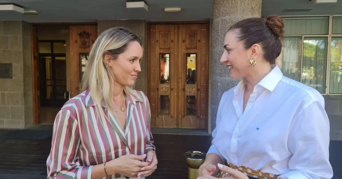 La portavoz de Coalición Canaria en el cabildo insular, María Fernández, y la consejera nacionalista,  Vidina Cabrera / CEDIDA