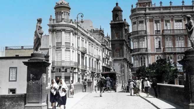 Puente de Piedra en Gran Canaria en el año 1925 / CANARIAS EN COLOR