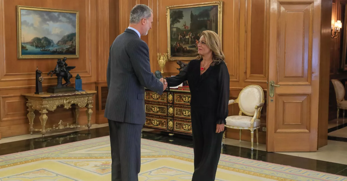 Cristina Valido en su reunión con el rey Felipe VI / EFE