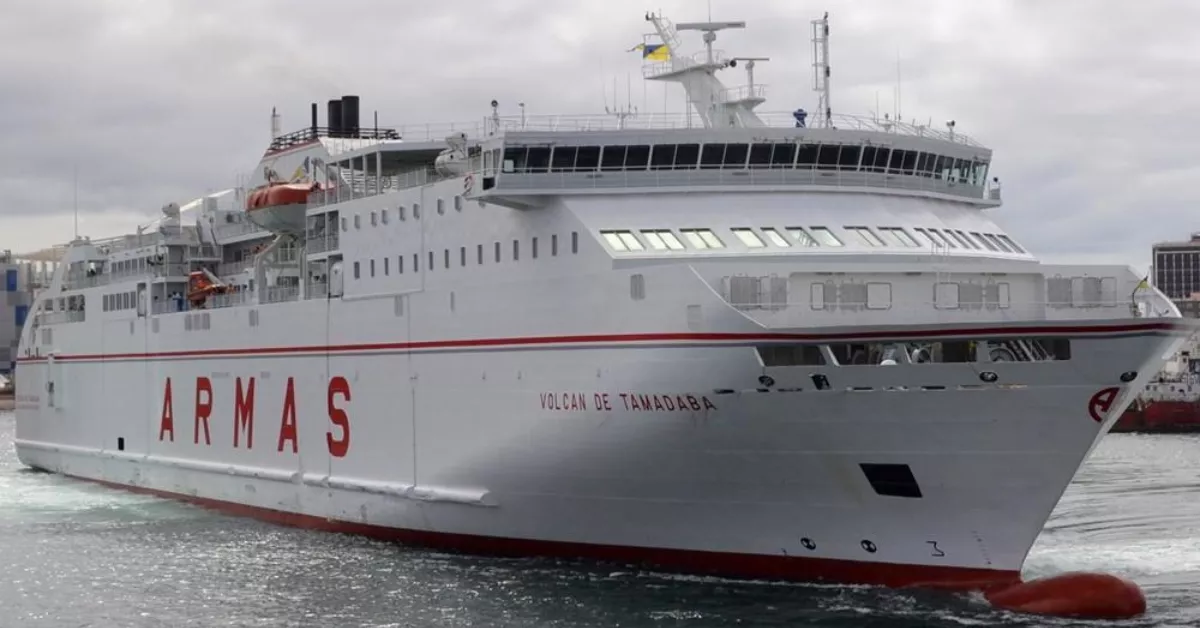 Volcán de Tamadaba, barco en el que falleció el empleado de Naviera Armas./ ARCHIVO