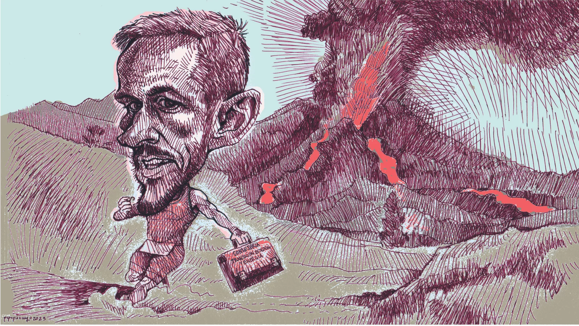 Retrato de Mariano Hernández Zapata realizado por Pepe Farruqo.