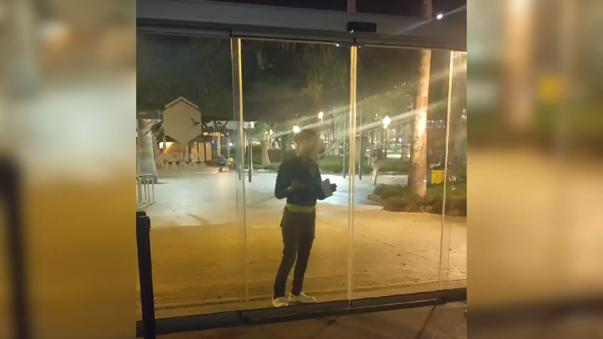 Imagen de una mujer intentando entrar en la comisaría de Santa Catalina / AH