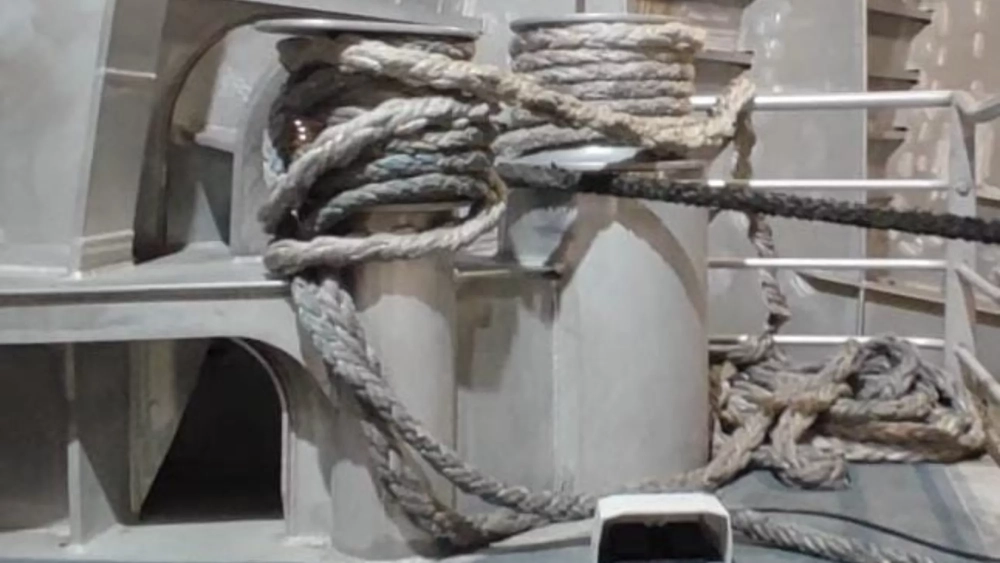 La soga que provocó el accidente de Ayoze Arteaga en el barco Volcán de Tagoro de Naviera Armas, por el cual perdió la movilidad del brazo derecho./ CEDIDA La soga que provocó el accidente de Ayoze Arteaga en el barco Volcán de Tagoro de Naviera Armas, por el cual perdió la movilidad del brazo derecho./ CEDIDA
