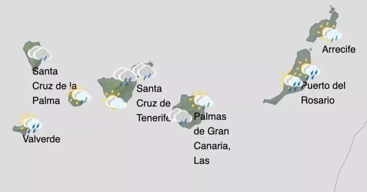 Mapa del tiempo de Canarias con lluvias / AEMET