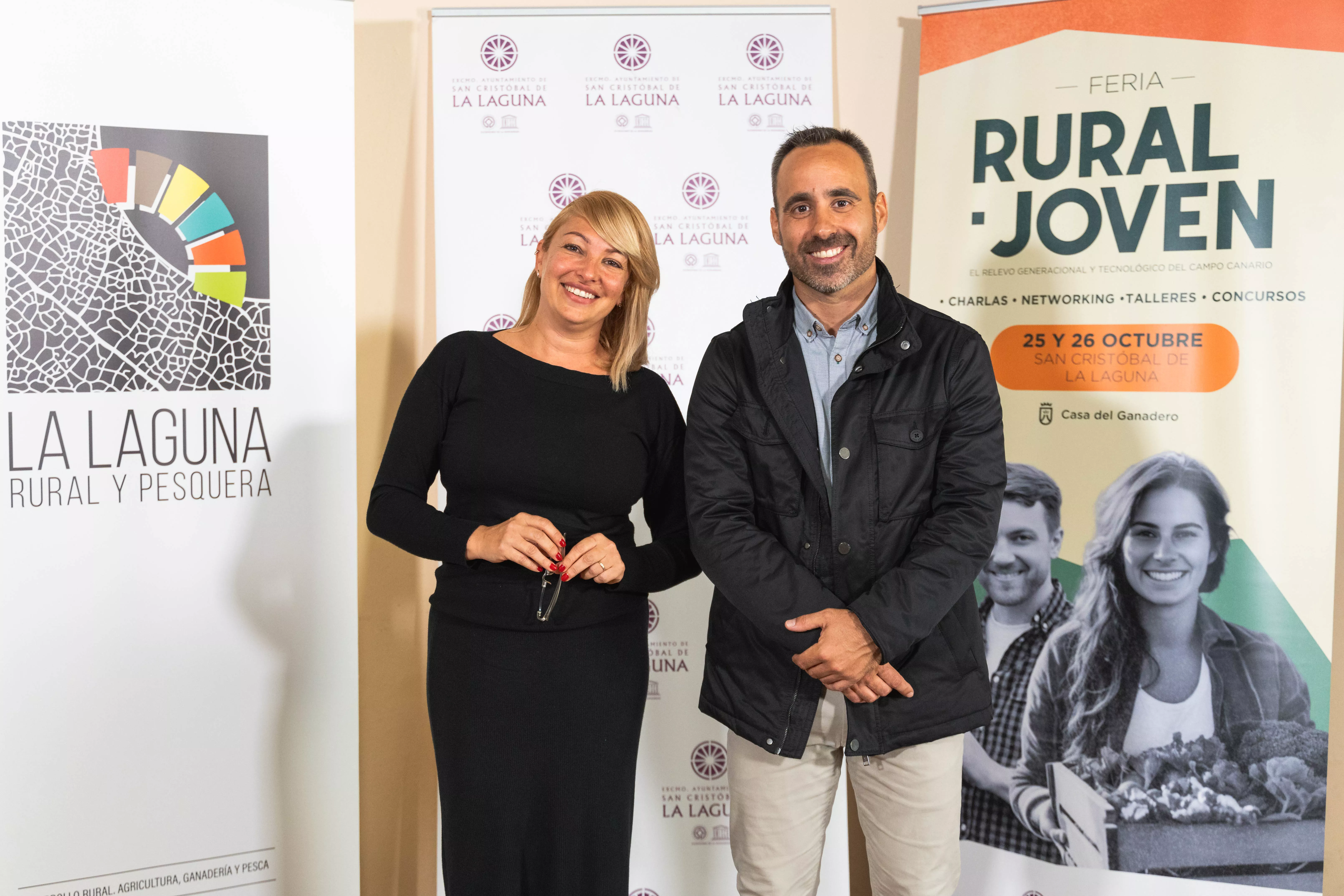 Leticia Villegas y Theo Hernando presentando la Feria Rural Joven. / AYUNTAMIENTO DE LA LAGUNA 