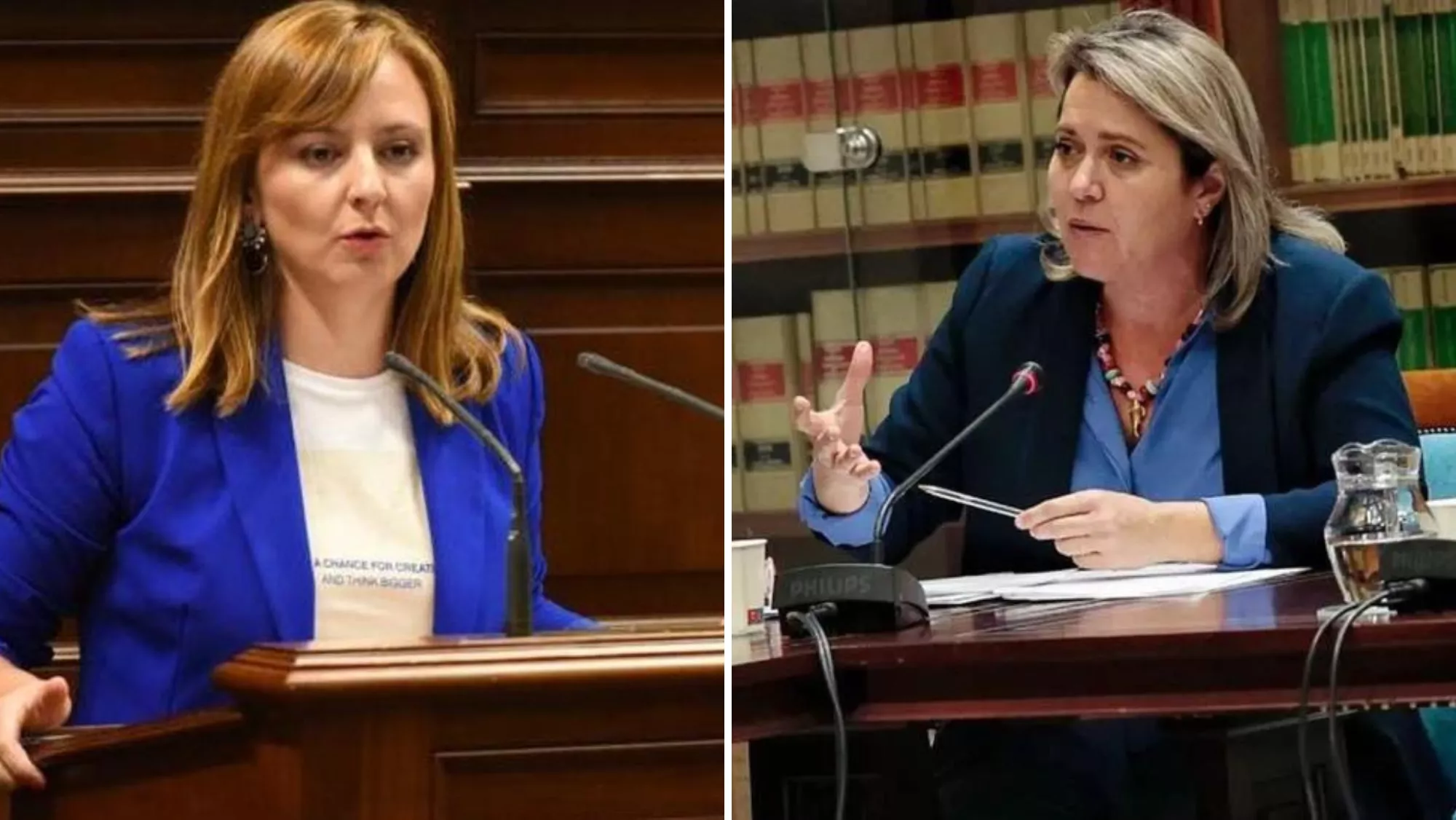 Nieves Lady Barreto y Alicia Vanoostende en imágenes de archivo./ MONTAJE AH