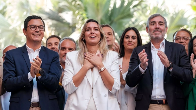 María Fernández, Pablo Rodríguez y Fernando Clavijo / EFE María Fernández, Pablo Rodríguez y Fernando Clavijo / EFE