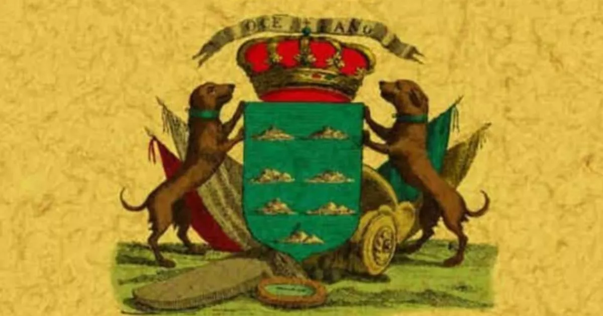 La primera referencia a los perros en el escudo del Archipiélago data de la obra de José Viera y Clavijo 'Noticias de las Historia General de las Islas de Canaria' publicada en 1772./ IECAN.