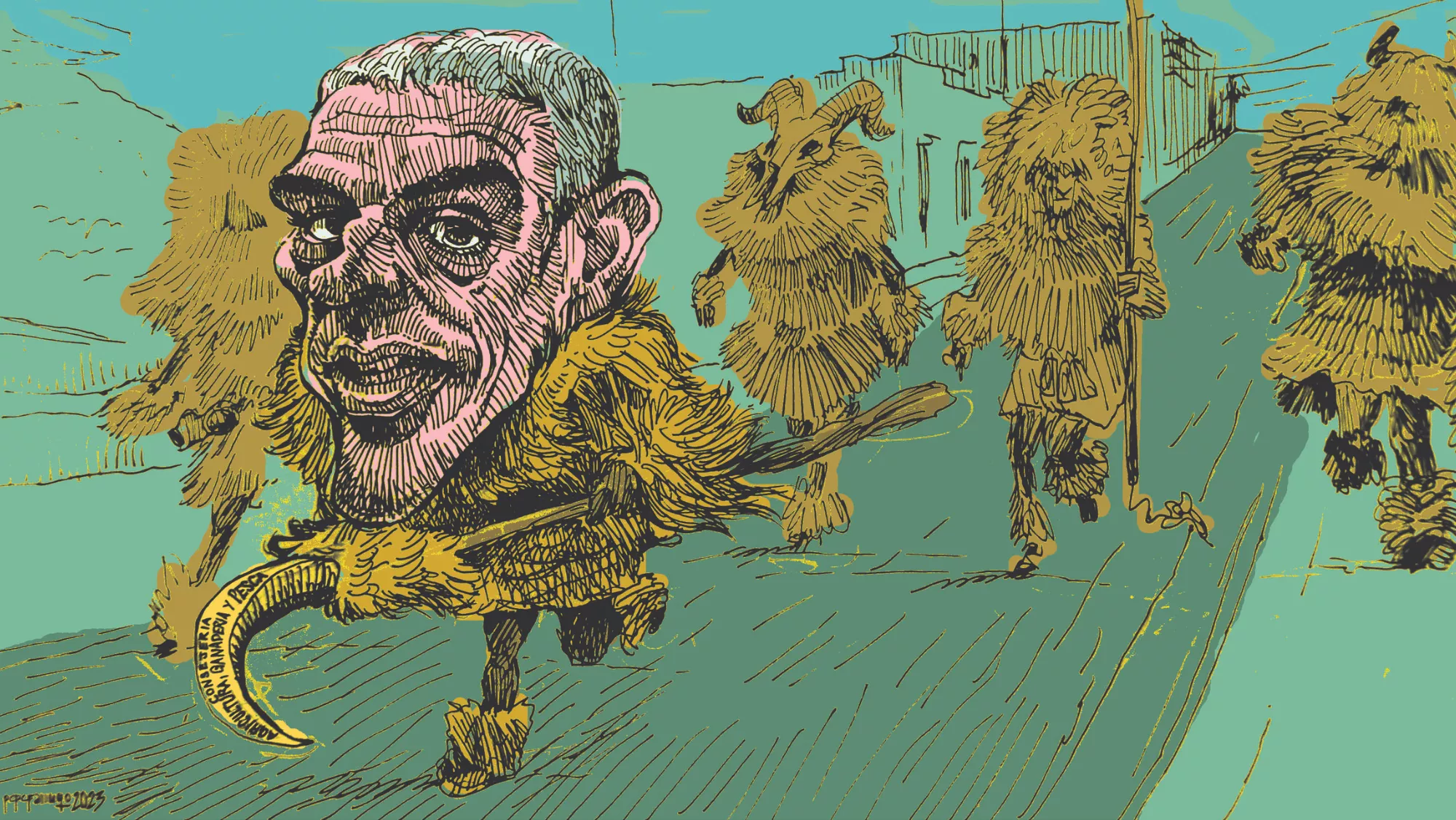 Retrato de Narvay Quintero realizado por Pepe Farruqo.