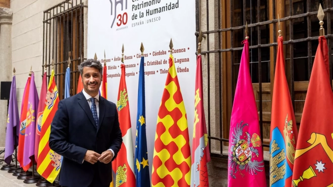 El presidente del Grupo de Ciudades Patrimonio de la Humanidad de España y alcalde de La Laguna, Luis Yeray Gutiérrez./ CEDIDA