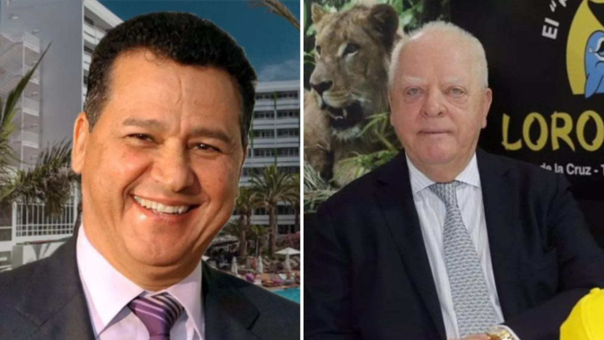 Eustasio López, el accionista mayoritario de Lopesan, y Wolfgang Kiessling, dueño del Loro Parque y Siam Park./ 