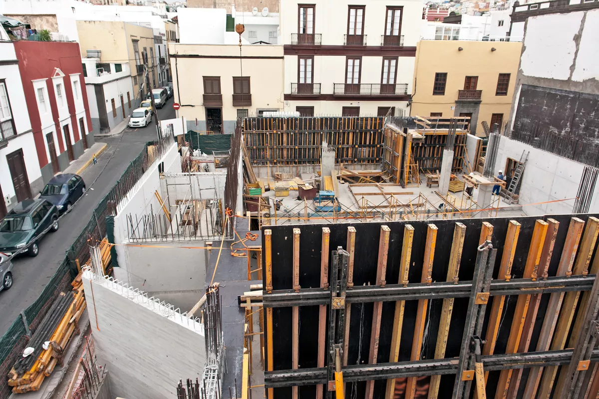 Obras de la primera fase de ampliación del Museo Canario. / EL MUSEO CANARIO