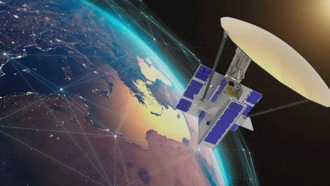 Microsatélite de Arquimea en una composición con una imagen de parte del globo terráqueo. / COMPOSICIÓN DE ATLÁNTICO HOY-ARQUIMEA Microsatélite de Arquimea en una composición con una imagen de parte del globo terráqueo. / COMPOSICIÓN DE ATLÁNTICO HOY-ARQUIMEA