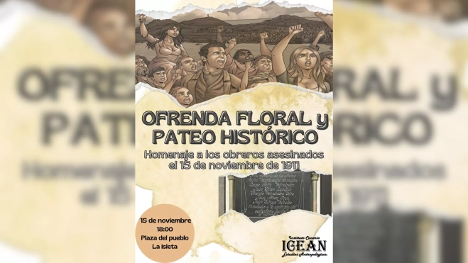 Cartel con la información sobre el homenaje organizado por el ICEAN / CEDIDA Cartel con la información sobre el homenaje organizado por el ICEAN / CEDIDA