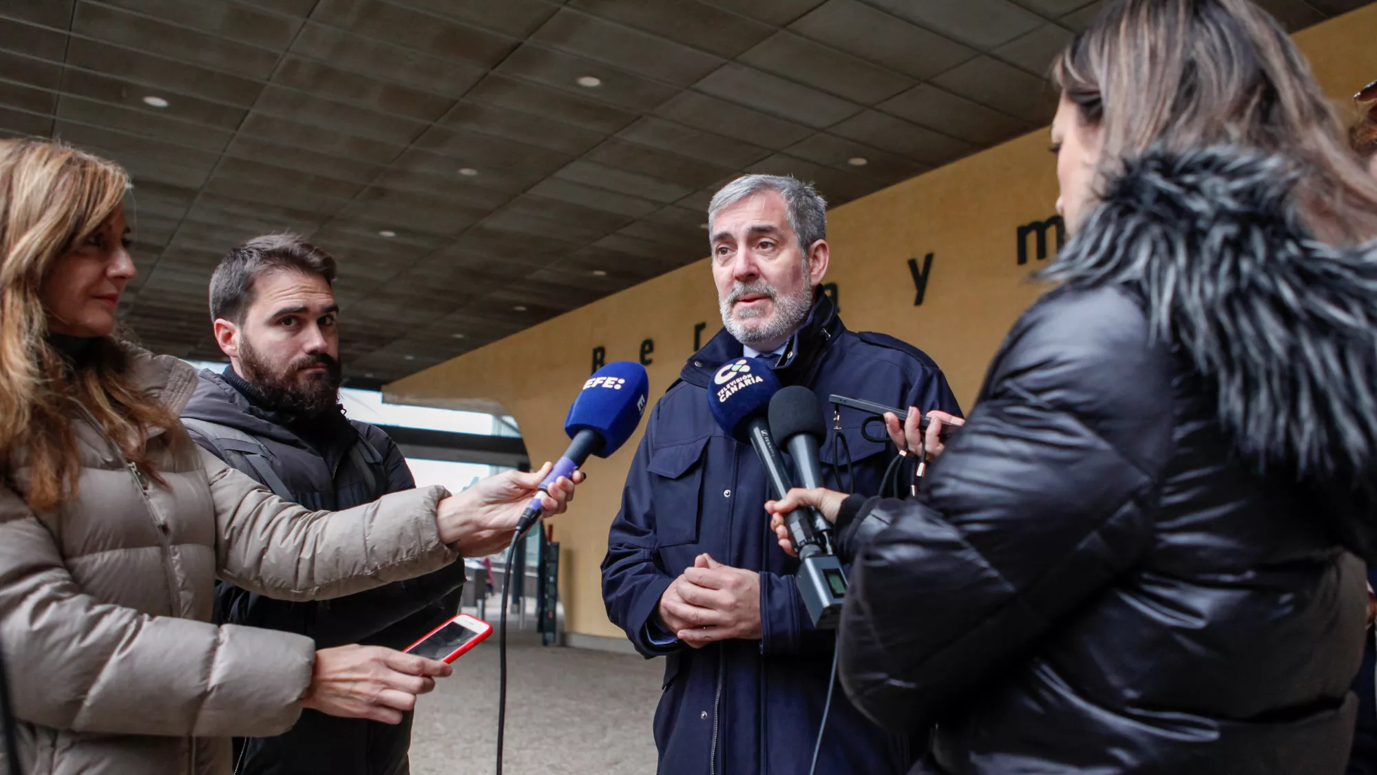 Fernando Clavijo en Bruselas hablando sobre migración / EFE - PABLO GARRIGÓS