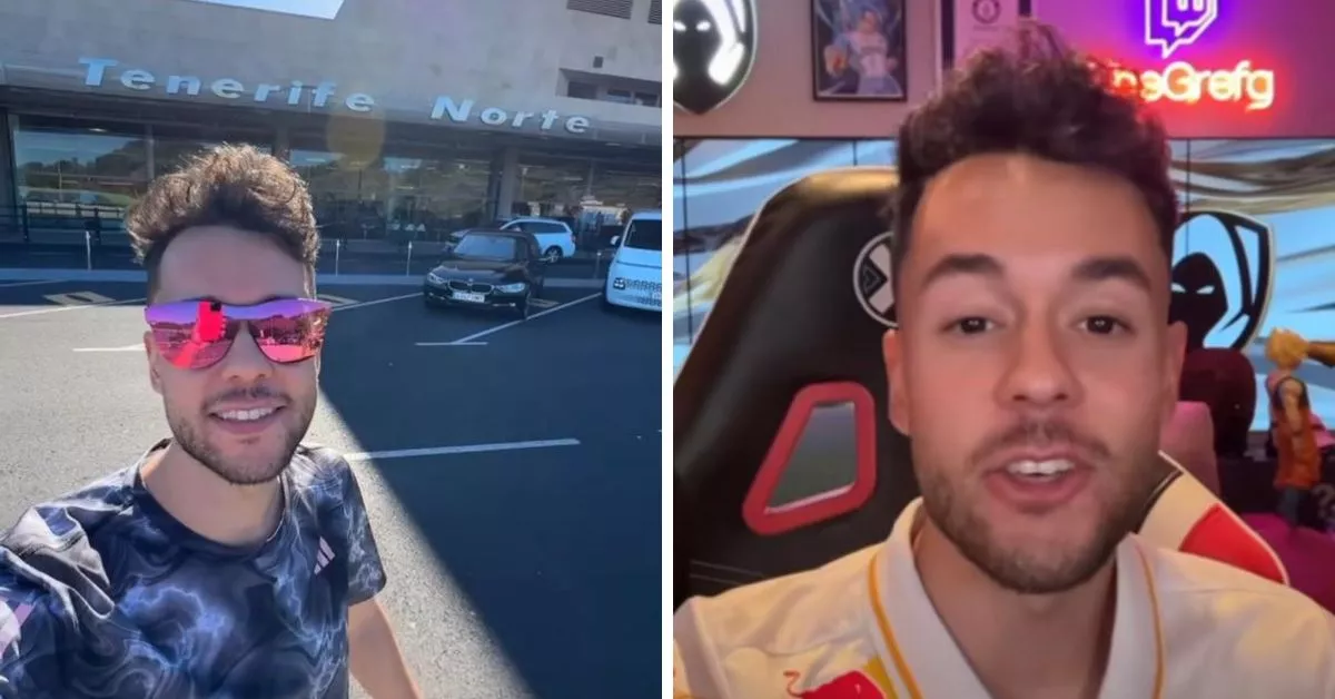 TheGrefg en el Aeropuerto de Tenerife Norte y en uno de sus streamings / THEGREFG