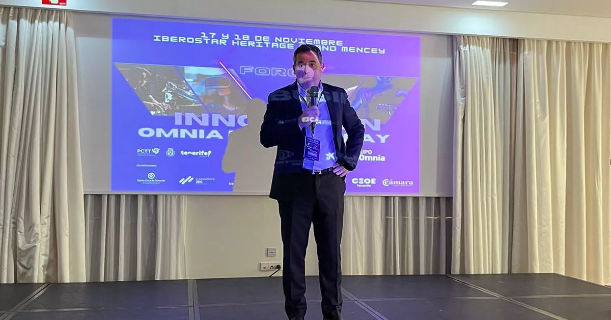 Jordi Escalé, vicepresidente ejecutivo de Gartner, durante su ponencia sobre la IA en Hub Intech Tenerife / AH / BELA CABRERA