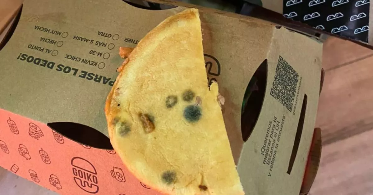 La hamburguesa con moho del Goiko publicada por una clienta / TWITTER