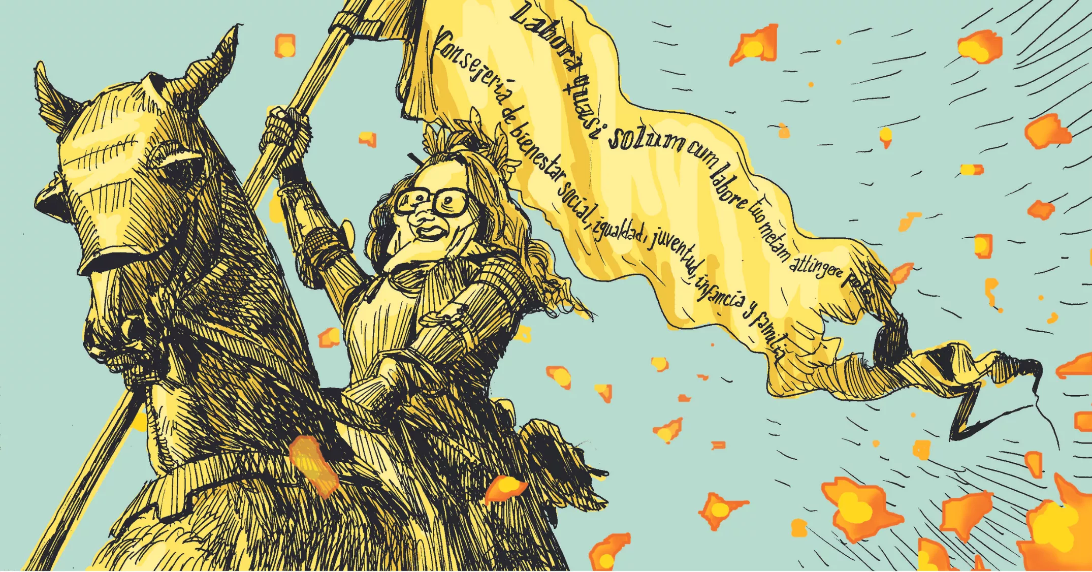 Caricatura de Candelaria Delgado Toledo. / FARRUQO