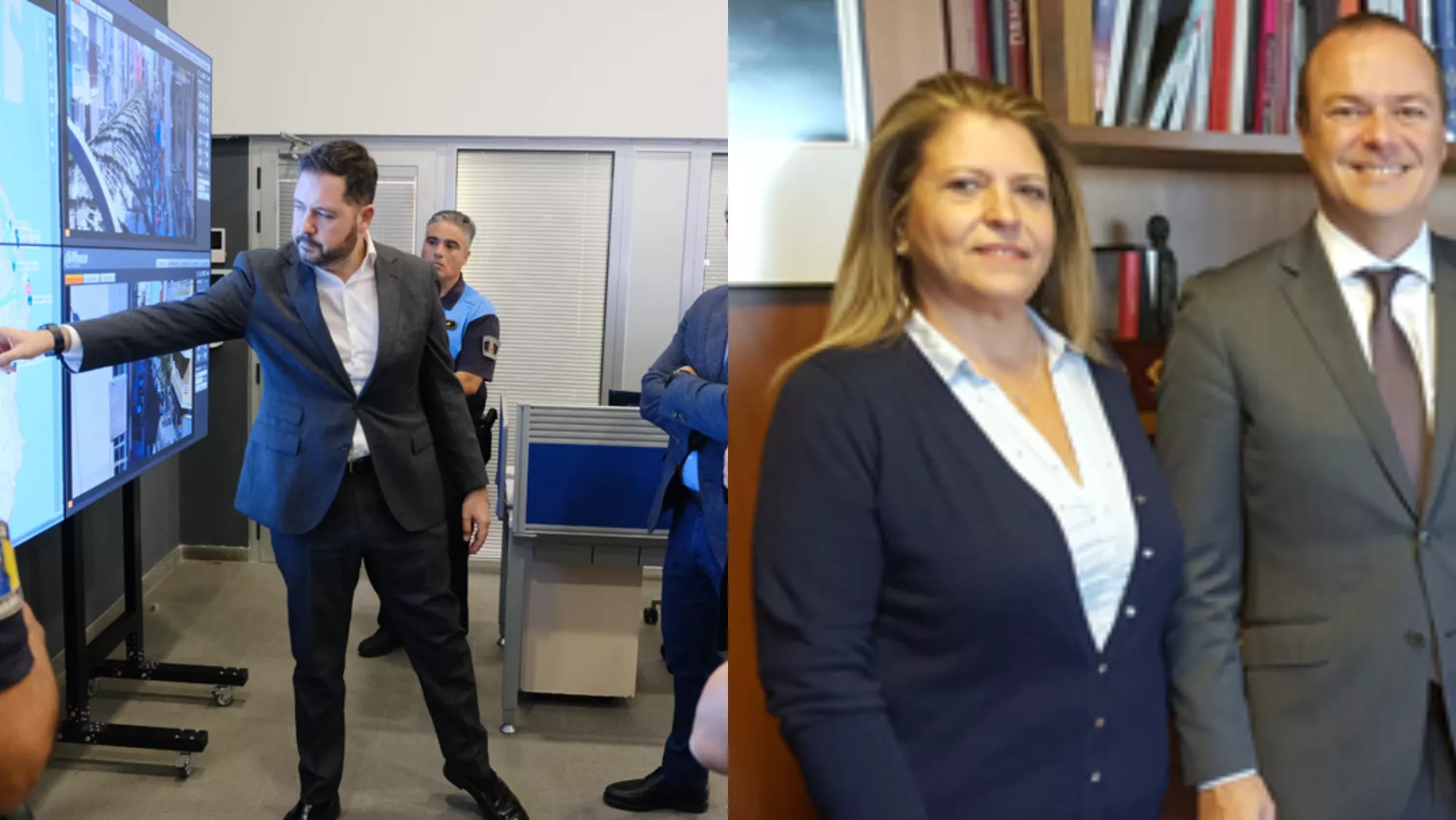 A la izquierda, Josué Íñiguez, concejal de Seguridad y Emergencias; a la derecha, Rosa Rodríguez, nueva directora general / MONTAJE AH