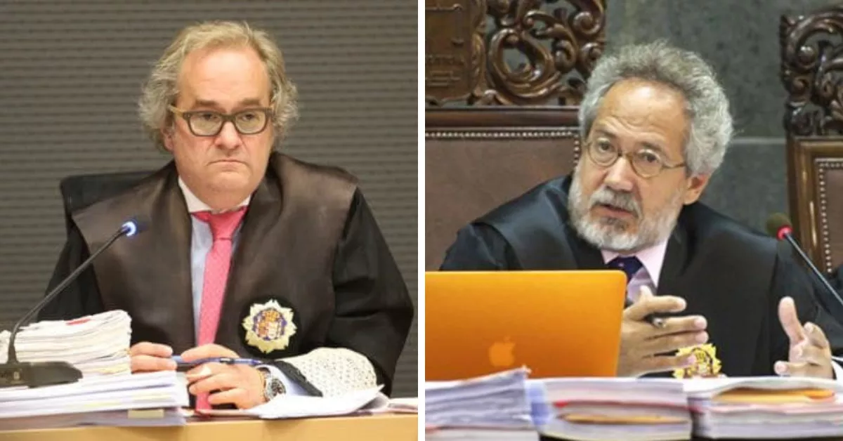 Los jueces Carlos Vielba (izquierda) y Emiliano Moya (derecha), este último presidente de la Audiencia de Las Palmas./ MONTAJE AH