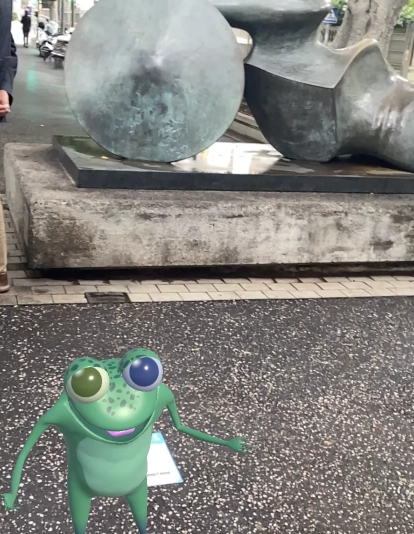 La rana 'Pato', el asistente virtual que informará sobre las obras. / AH La rana 'Pato', el asistente virtual que informará sobre las obras. / AH