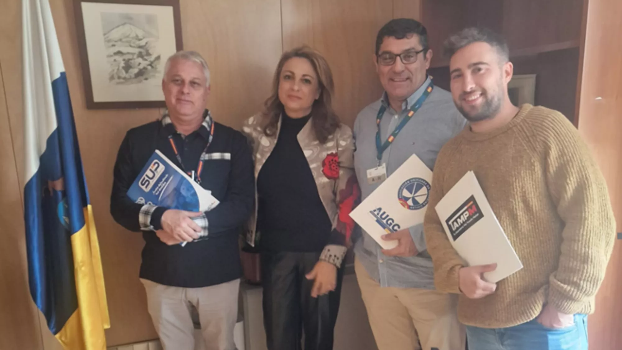 Valido y los representantes de los sindicatos / ATLÁNTICO HOY