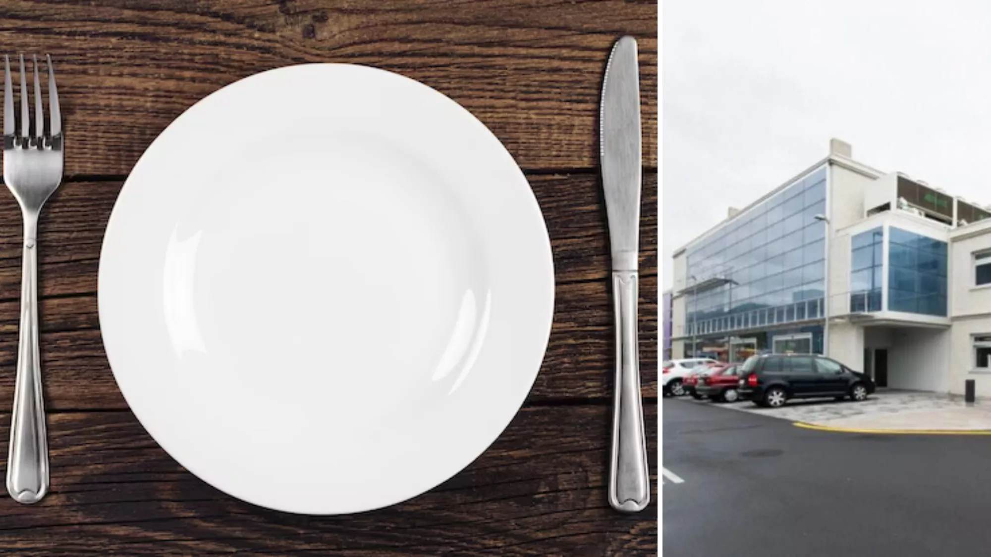 Hospital La Santísima Trinidad de Icod de Los Vinos del IASS y un plato vacío./ MONTAJE AH