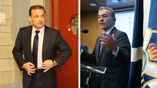 En la imagen, a la izquierda, José Miguel Garrido Cristo, accionista mayoritario del CD Tenerife. A la derecha, Paulino Rivero, presidente de la entidad blanquiazul. / AH En la imagen, a la izquierda, José Miguel Garrido Cristo, accionista mayoritario del CD Tenerife. A la derecha, Paulino Rivero, presidente de la entidad blanquiazul. / AH