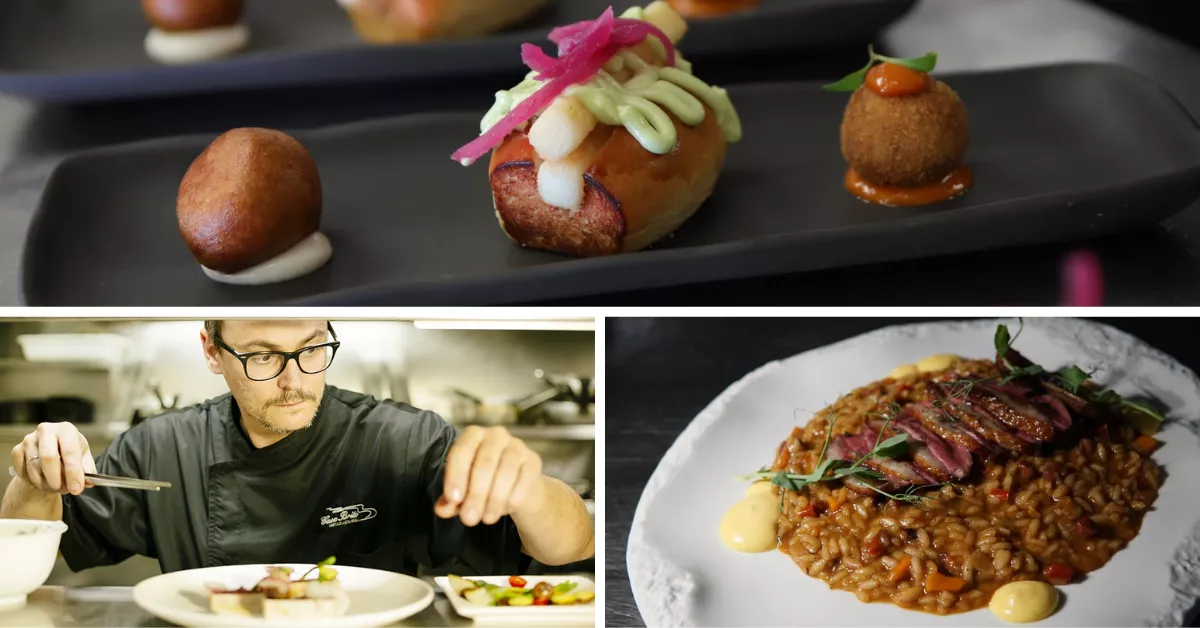 Montaje de tres fotografías de comida de restaurante recomendados por la Guía Michelín en Gran Canaria / MONTAJE AH Montaje de tres fotografías de comida de restaurante recomendados por la Guía Michelín en Gran Canaria / MONTAJE AH