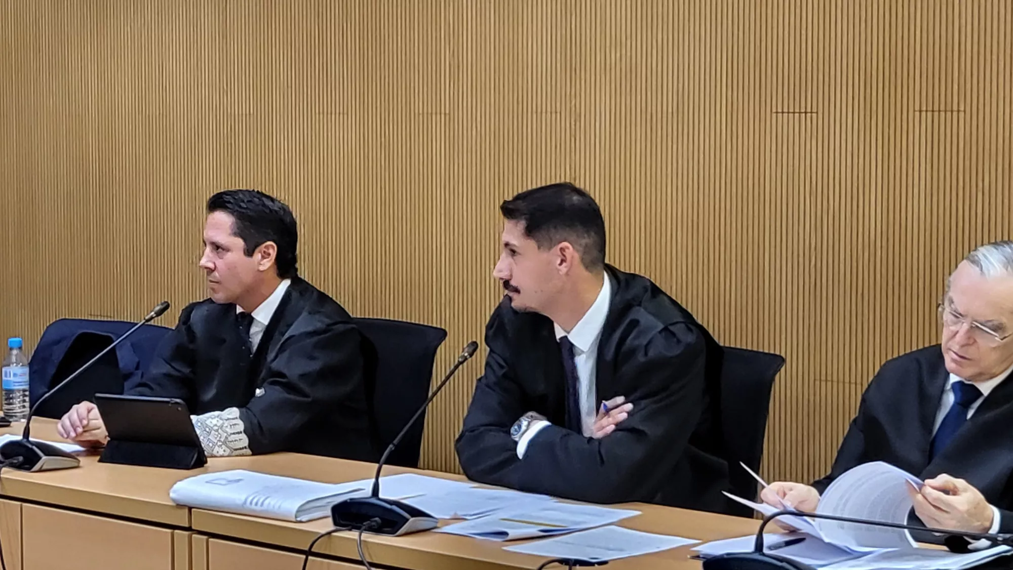 Ródenas, Hernández y de Urbano durante la vista del caso Kokorev / ATLÁNTICO HOY