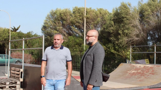 El concejal de Deportes en su visita a Guía / CABILDO DE GRAN CANARIA