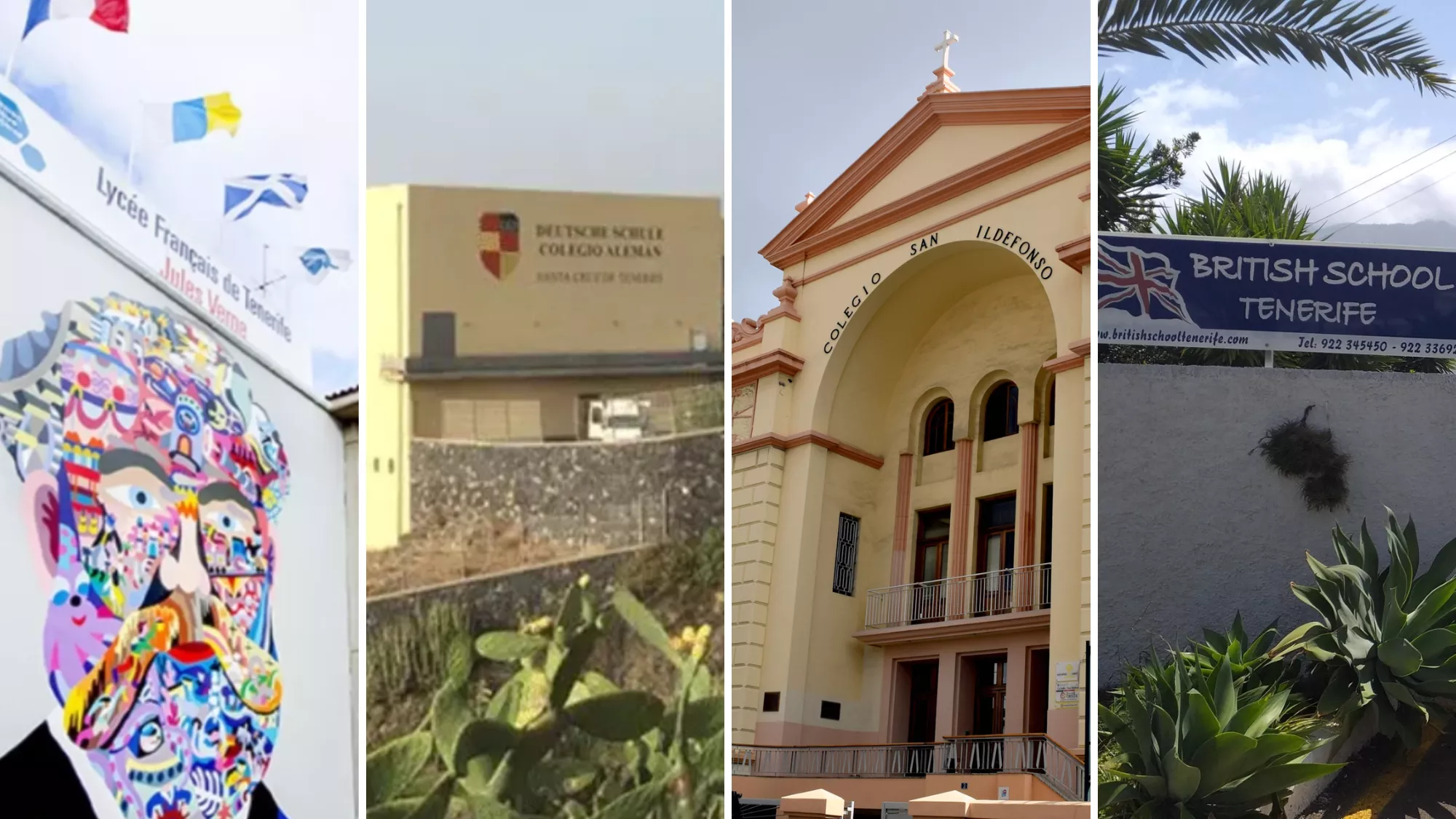 Los colegios Liceo Francés Jules Verne, Deutsche Schule, La Salle y el Británico de La Orotava./ 