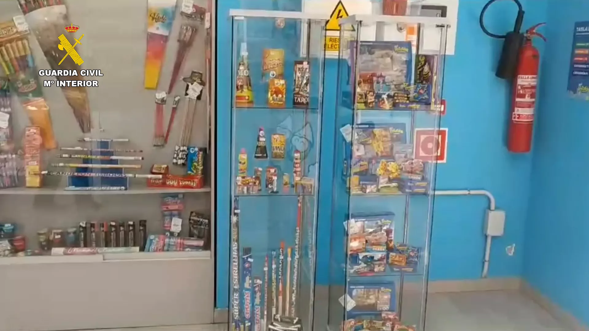 Tienda de pirotecnia intervenida por la Guardia Civil. / CEDIDA