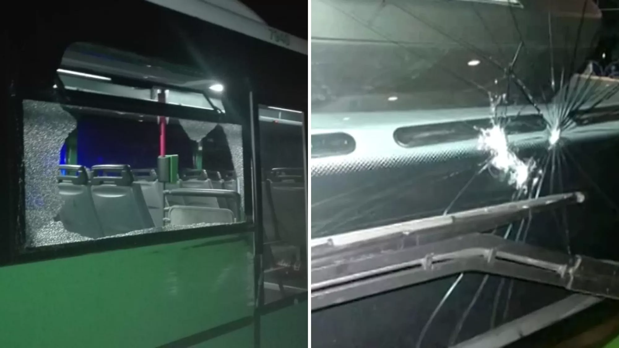 Guaguas de Titsa atacadas con piedras./ CEDIDAS