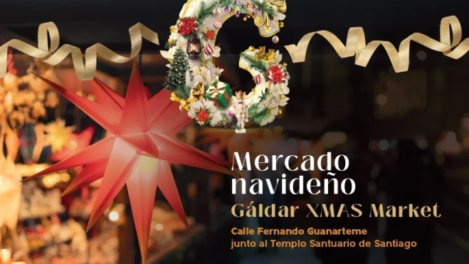 Cartel de Mercado Navideno