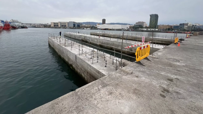 Imagen de los muelles que están construyendo / CEDIDA Imagen de los muelles que están construyendo / CEDIDA