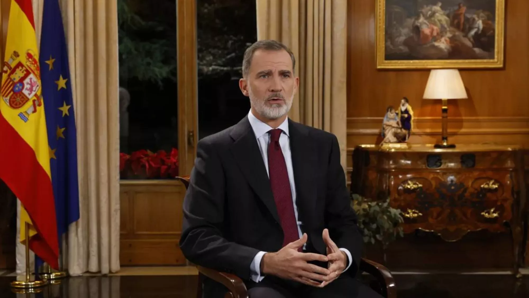 El rey Felipe VI durante su mensaje navideño en 2022 / EFE El rey Felipe VI durante su mensaje navideño en 2022 / EFE