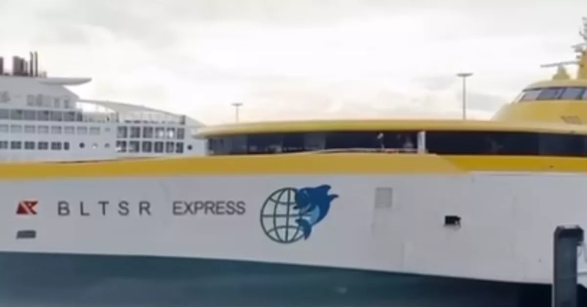 Imagen del Fred. Olsen Express con las letras de Baltasar / REDES Imagen del Fred. Olsen Express con las letras de Baltasar / REDES