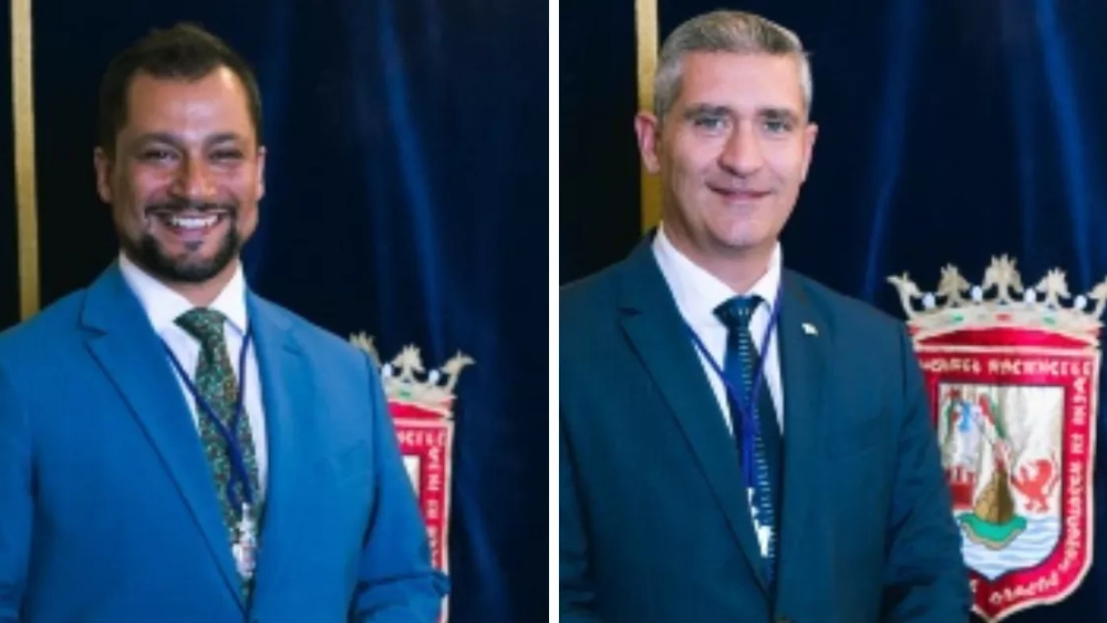 Badel (PSOE) y Francisco José Hernández (CC), de izquierda a derecha./ AYTO. LA LAGUNA