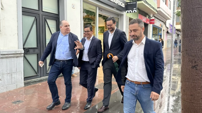 Juan MAartel, Juan Antonio Peña, alcalde de Telde, Sergio Ramos y Pablo Rodríguez. / AYUNTAMIENTO DE TELDE