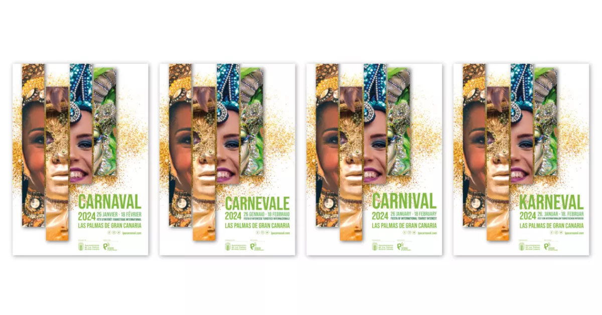 Cartel del Carnaval de Las Palmas de Gran Canaria 2024 dedicado a 'Carnavales del Mundo' / REGLADE3