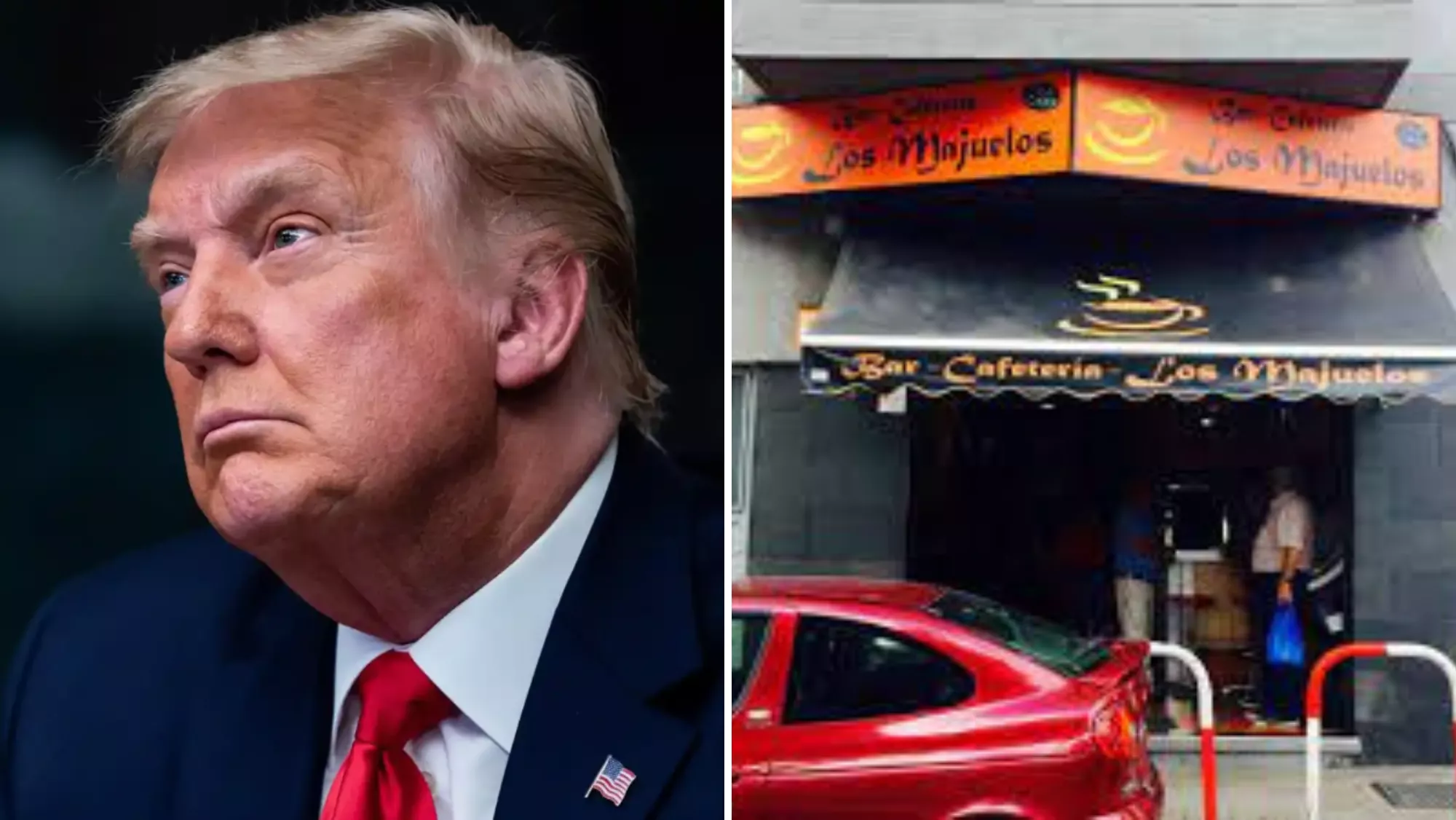 Donald Trump y la cafetería Los Majuelos./ 
