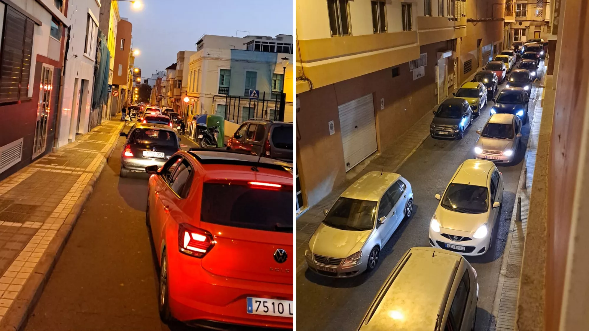 Imágenes de los atascos en La Isleta por el Carnaval de Las Palmas de Gran Canaria / MONTAJE AH