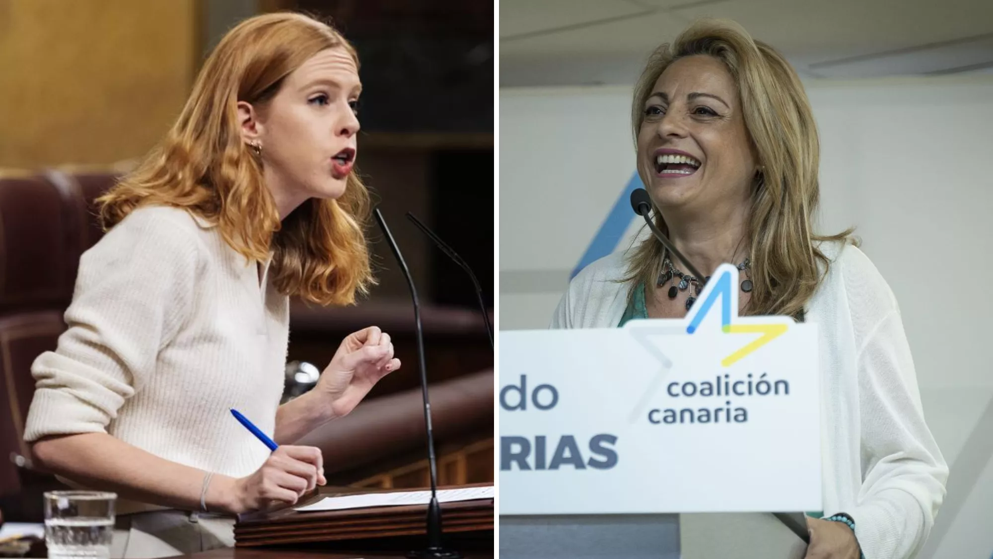 La ya ex diputada de Podemos, Lilith Verstrynge, y Cristina Valida, de Coalición Canaria./ 