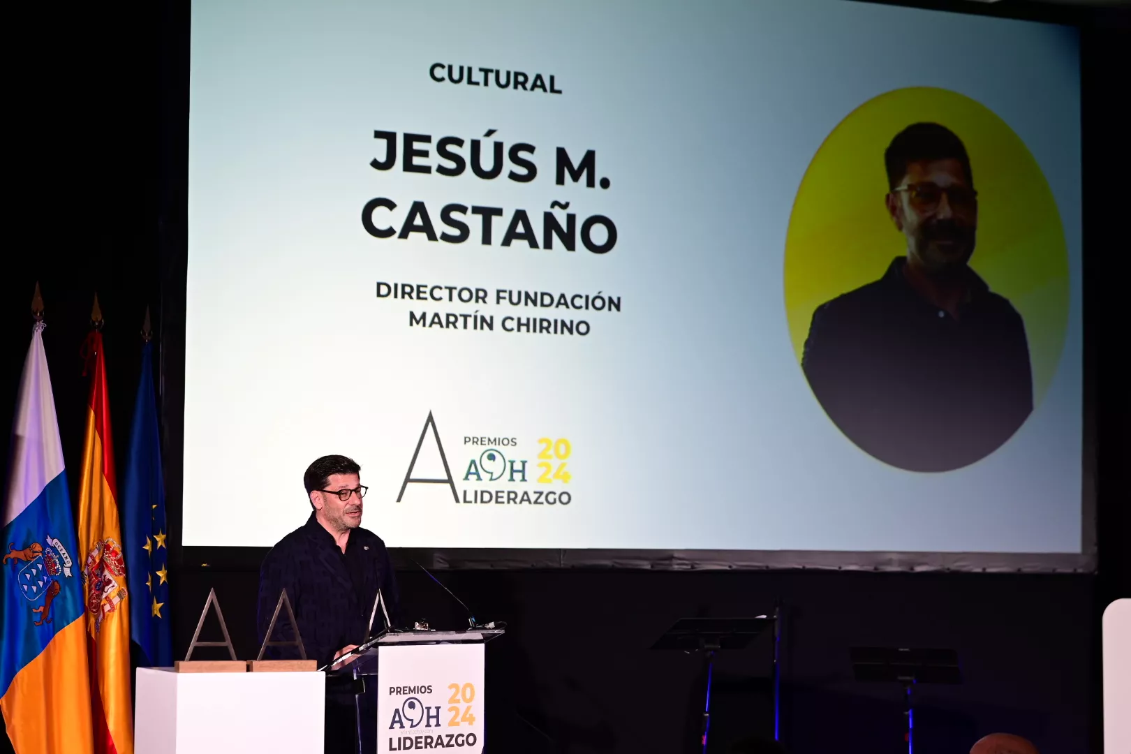 Jesús Castaño, director de la Fundación Martín Chirino, recibió el premio de la categoría Cultural en los Premios Atlántico al Liderazgo de Atlántico Hoy./ AH