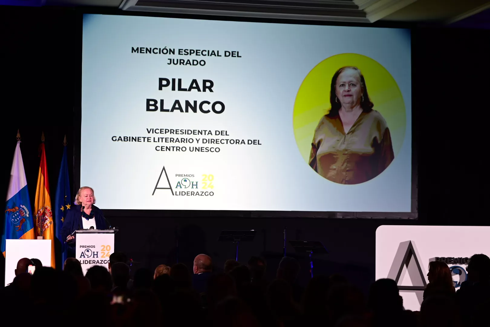 Pilar Blanco, vicepresidenta del Gabinete Literario de Las Palmas de Gran Canaria y directora de Centro UNESCO de la Isla en los premios Atlántico al Liderazgo de Atlántico Hoy./ AH