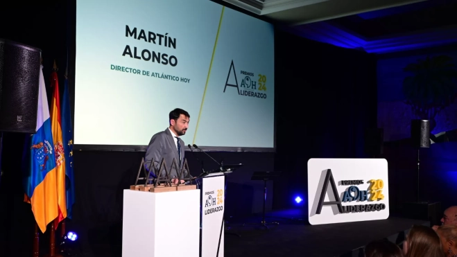 Martín Alonso, director del medio, durante su discurso / ATLÁNTICO HOY